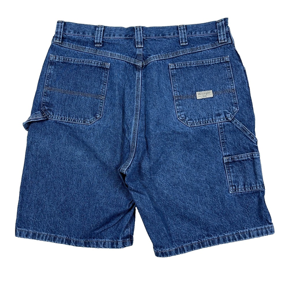 Vintage Y2K Wrangler Shorts Men 38 Carpenter Baggy Jorts Work Wear Med Wash A567